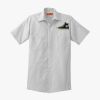 Short Sleeve Striped Industrial Work Shirt Thumbnail